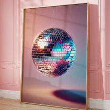 Retro Disco Ball Wall Art, les années 70 esthétiqu