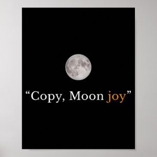 Poster Rétro drôle tendance copie lune joie minimal espac
