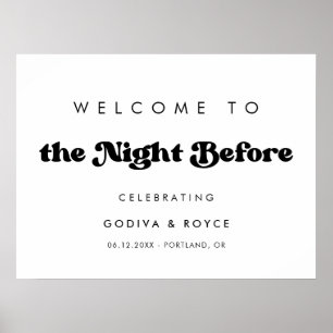 Poster Rétro élégant Bienvenue à la nuit avant