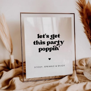 Poster Retro élégant Faisons un poppin pour cette fête