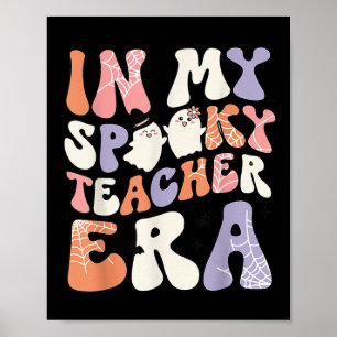 Poster Retro Enseignant Amusant Halloween mignonne Dans M