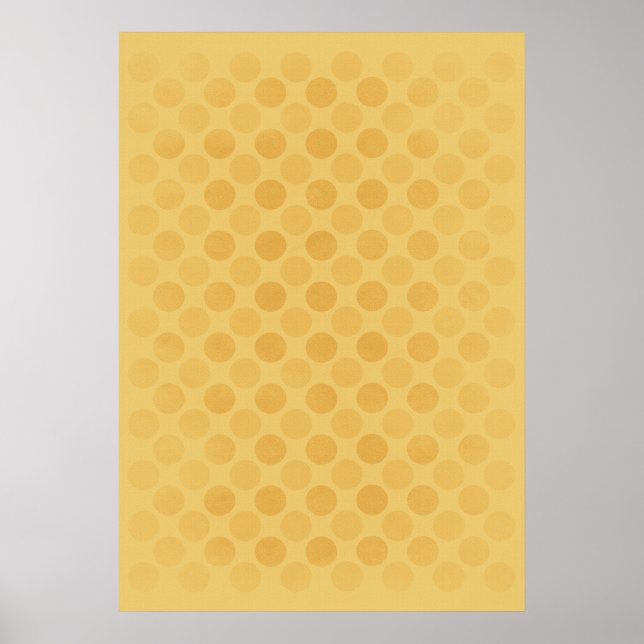 Poster Retro faded yellow circles pattern (Devant)