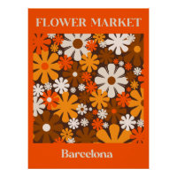 Retro Flower Market Barcelone 60s les années 70 Or