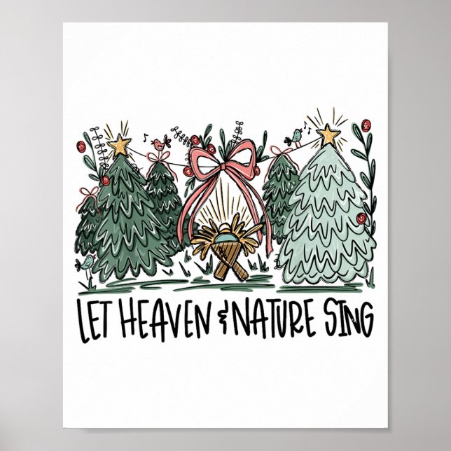 Poster Retro Funny Let Heaven And Nature Sing Nes Tree Ch (Devant)