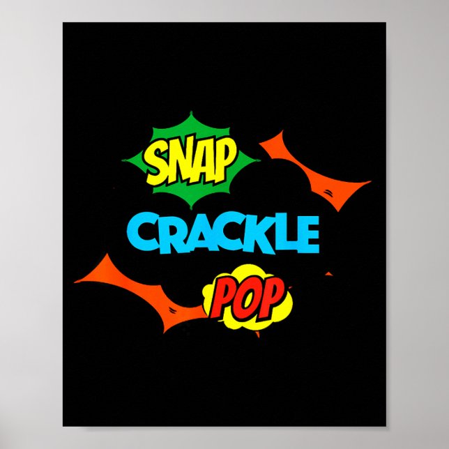 Poster Retro Funny Snap Crackle P Quote Relax Meme Game  (Devant)