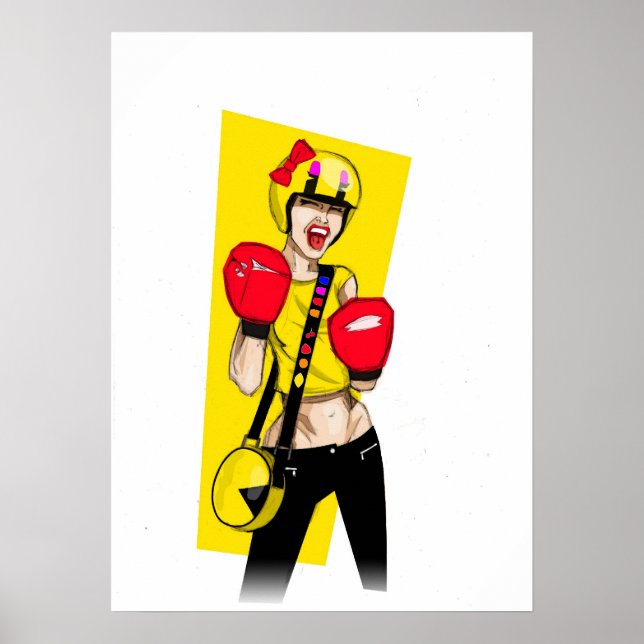 Poster Retro Game Girl (Devant)