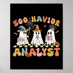 Poster Rétro Ghost Boo Havior Analyste Thérapiste Bcba Ha