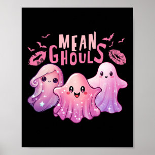 Poster Retro Ghost Mean Ghouls Amusants Halloween Mer Éff