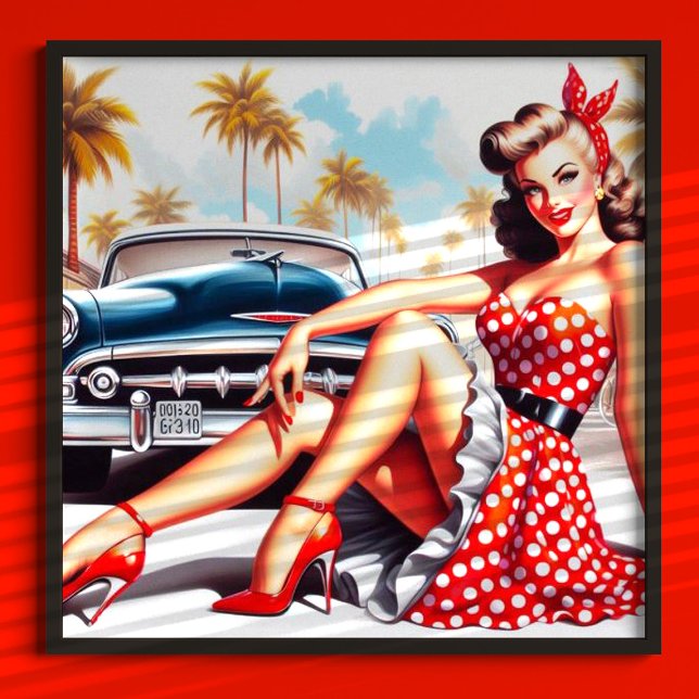 Poster Retro Girl Classic Pin Up (Créateur téléchargé)