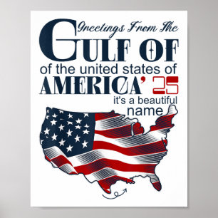 Poster Retro Golfe De L'Usa Amérique Funny Golfe Du Mexiq