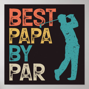 Poster Retro Golfer - Best Papa By Par