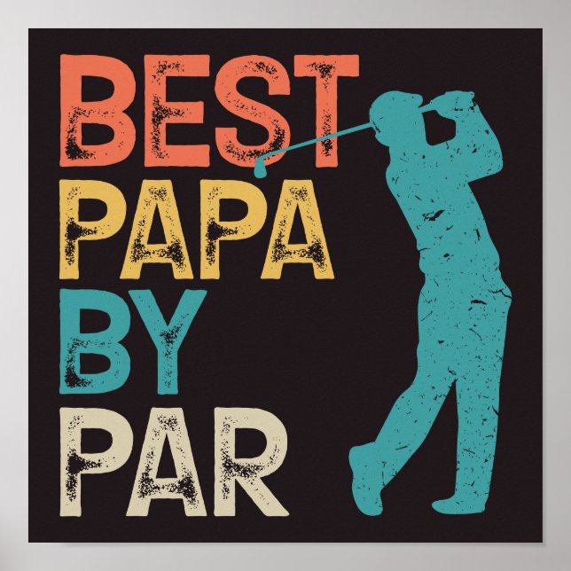 Poster Retro Golfer - Best Papa By Par (Devant)