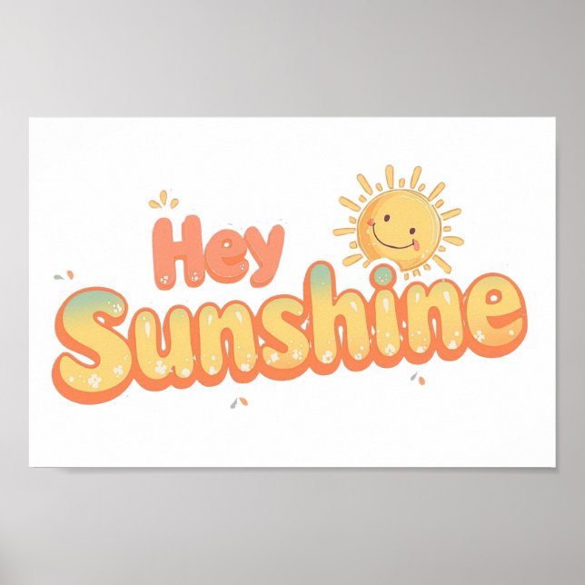 Poster Retro Good Vibes and Sunshine Saying (Devant)