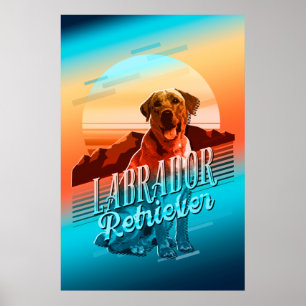 Poster Retro Graphic Labrador Retriever Multi-Color ID754