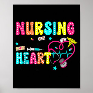 Poster Rétro Groovy L'Infirmière Est Un Travail De Coeur 