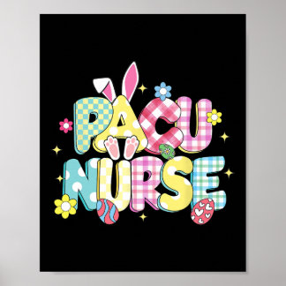 Poster Retro Groovy Pacu Nurse Bunny Ear Funny Easter Gif