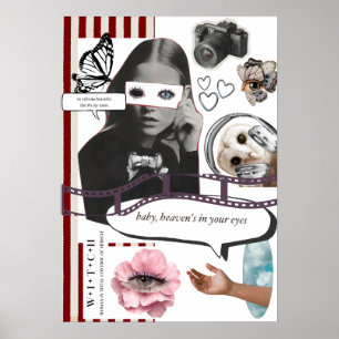 Poster Retro Grunge Coquette Aesthetic Photo Collage
