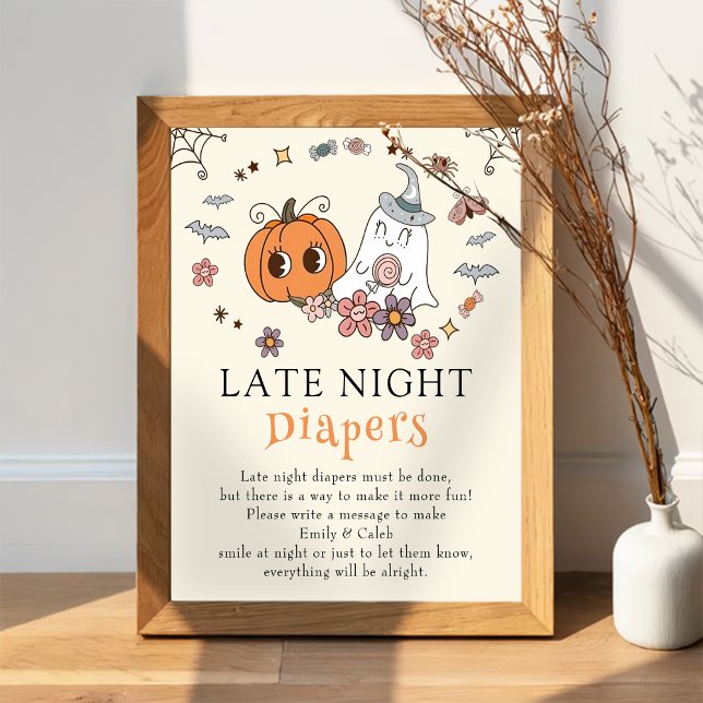 Poster Retro Halloween Baby showers Diapositives nocturne (Créateur téléchargé)