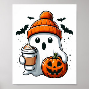 Poster Rétro Halloween femmes Chemise mignonne Ghost Boir