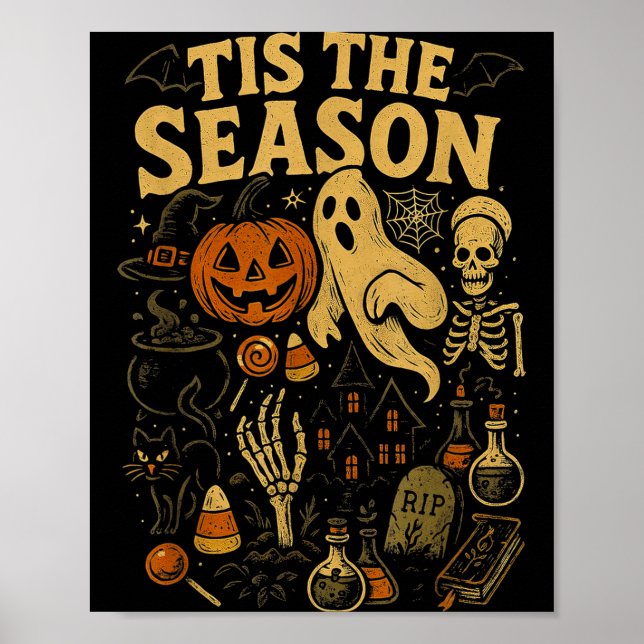 Poster Retro Halloween Tis' The Season  (Devant)