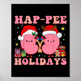 Poster Retro Hap Pee Vacances Noël Dialyse Infirmière Ki