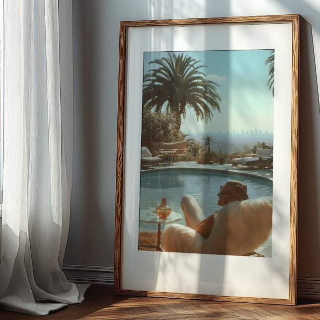 Poster Rétro Hollywood Glamor : au bord de la piscine ave (Créateur téléchargé)