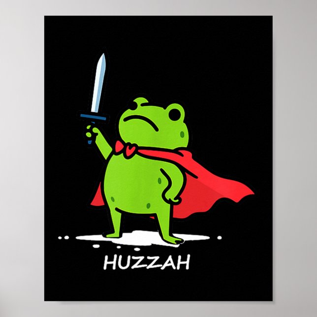 Poster Retro Huzzah Frog Knight Funny Sword Meme Quote Me (Devant)