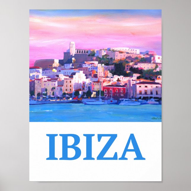 Poster rétro Ibiza Eivissia Espagne (Devant)