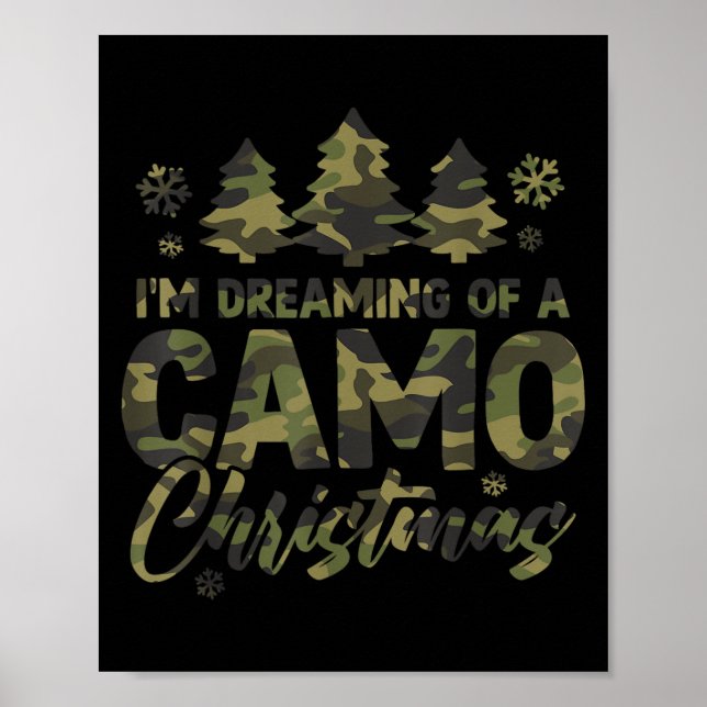 Poster Retro I'm Dreaming Of A Camo Christmas Camouflage  (Devant)