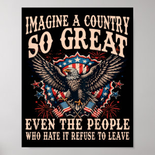 Poster Retro Imagine Un Pays Si Grand Même Les Gens Sur