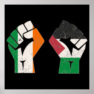 Poster Rétro Irlande Palestine Solidarité Première révolu