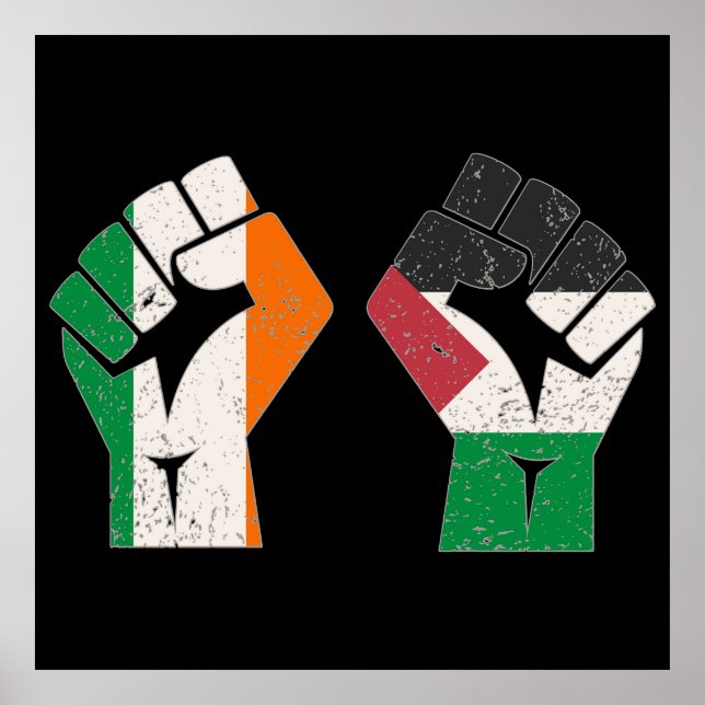 Poster Rétro Irlande Palestine Solidarité Première révolu (Devant)