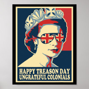 Poster Retro Joyeuse Journée de la trahison 4 juillet col