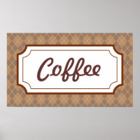 Poster Retro Kitchen Diner Coffee Sign Wall Art Po
