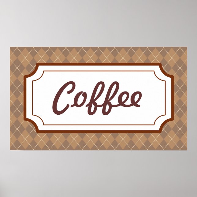 Poster Retro Kitchen Diner Coffee Sign Wall Art Po (Devant)