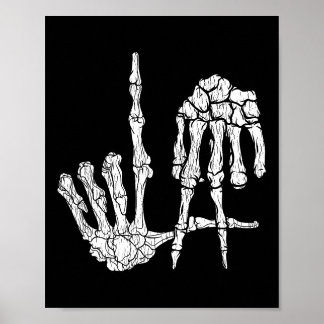 Poster Retro La Hands Skeleton Los Angeles Hymne à la mai (Devant)