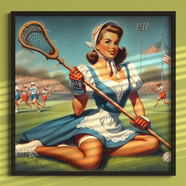 Poster Retro Lacrosse Girl (Créateur téléchargé)