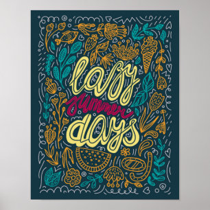 Poster rétro Lazy Summer Days