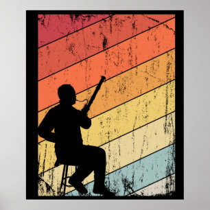 Poster Retro Lecteur Bassoon Cadeaux Jazz Musique Basson