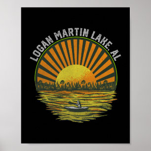 Poster Rétro Logan Martin Lake AL Vintage Alabama Été