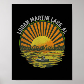 Poster Rétro Logan Martin Lake AL Vintage Alabama Été