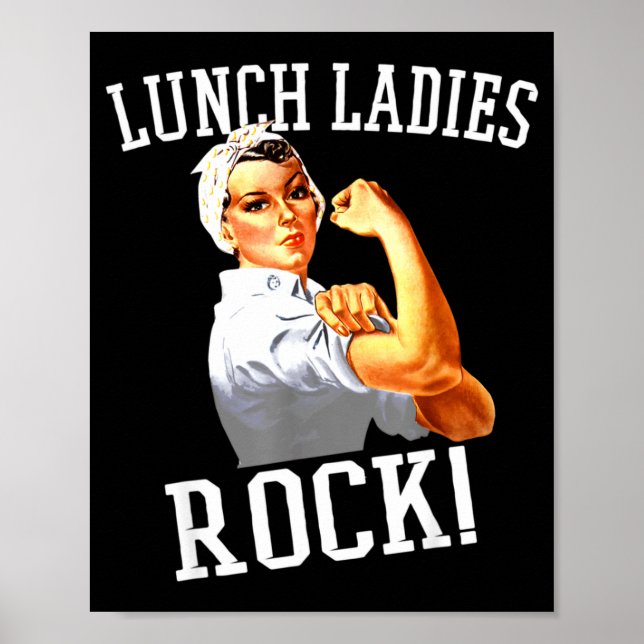 Poster Retro Lunch Ladies Rock Cafeteria Worker Funny Lun (Devant)