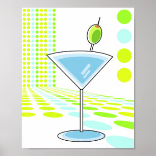 Poster Retro Martini 8x10