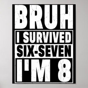 Poster Rétro mec j'ai survécu six sept j'ai 8 ans 8ème