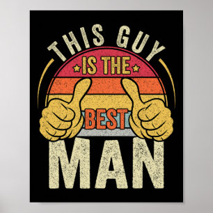 Poster Retro Meilleur Homme Mariage Groomsmen Funny Bride
