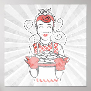 Poster rétro ménagère