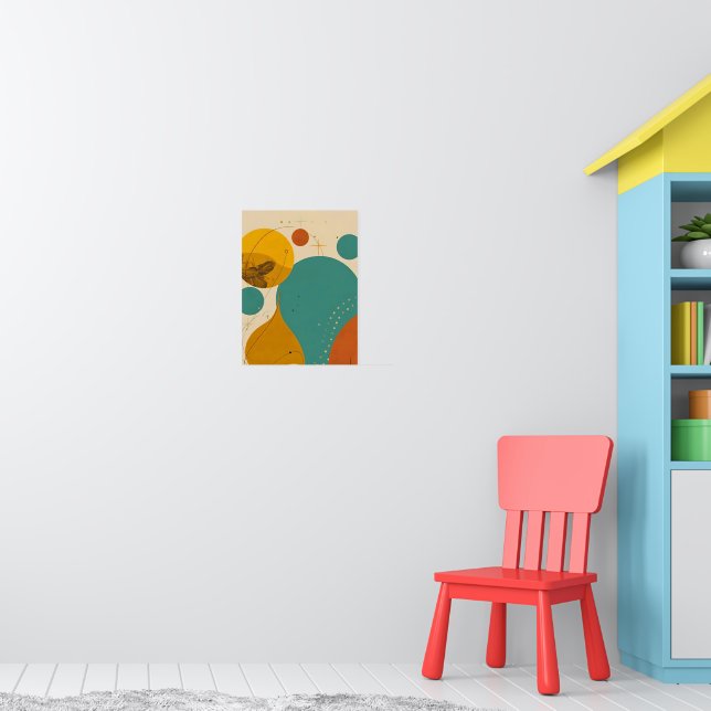 Poster Retro Mid Century Modern Geometric Abstract Design (Pépinière 1)