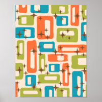 Retro Mid-Century Moderne Abstrait
