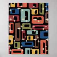 Retro Mid-Century Moderne Abstrait