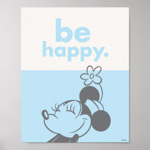 Poster Retro Minnie Mouse - Soyez heureux